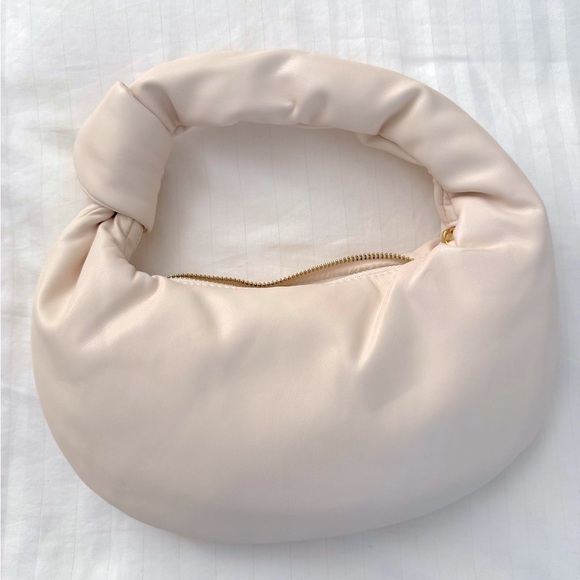 Melie Bianco Alexandra Cream Vegan Leather Top Handle Bag Small - Picture 2 of 9